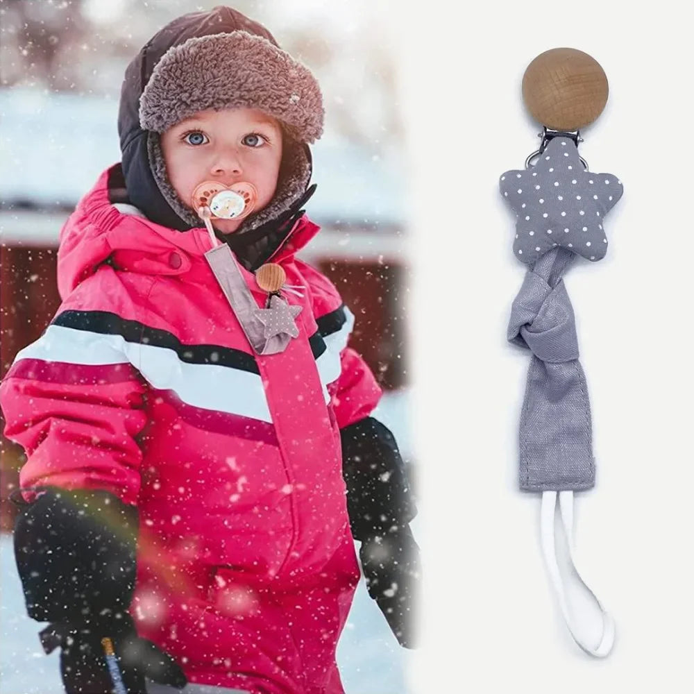 Infant Newborn Cotton Wooden Pacifier Chain Holder for Pacifier Baby Pacifier Clip Nipple Soother Dummy Holder Attache Tetine