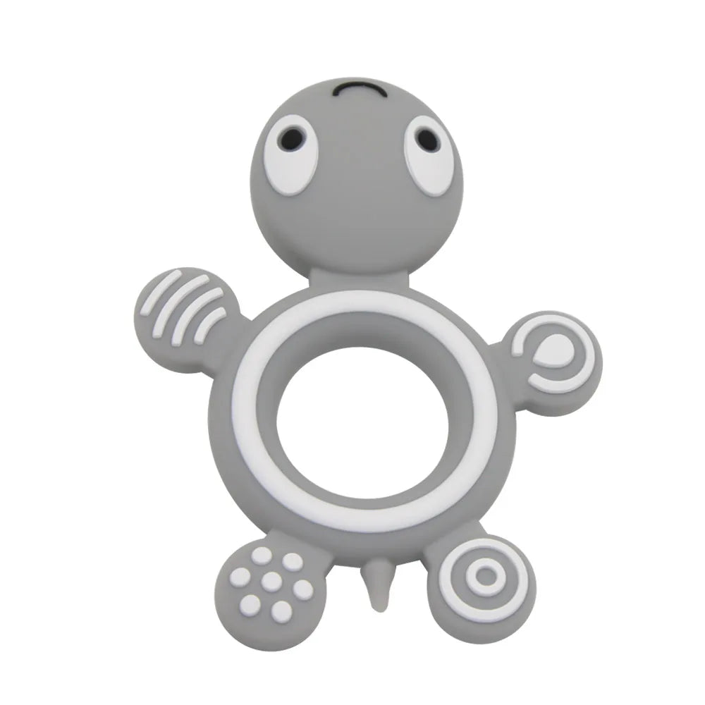Cute-idea Silicone Baby Teethers 1pc Turtle Animal cartoon Food Grade Silicone Tiny Rod Kids Goods Nurse Gift Baby Teething Toy