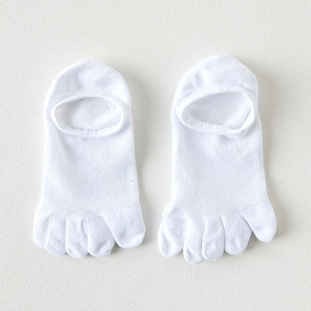 Breathable Sport Clothing Accessories Women Soft Simple Cotton Socks Short Socks Five Toes Socks Men Hosiery