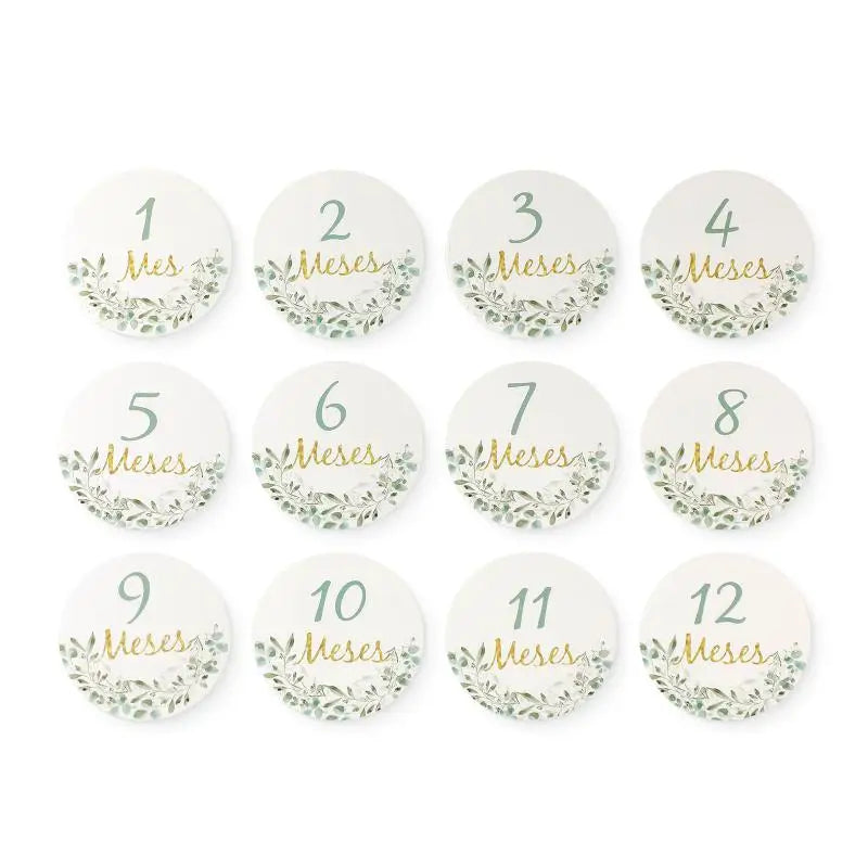 Baby Monthly Memorial Milestone Cards Paper French Spanish Milestone Cards Baby Birthday Party Decoration Photography Props