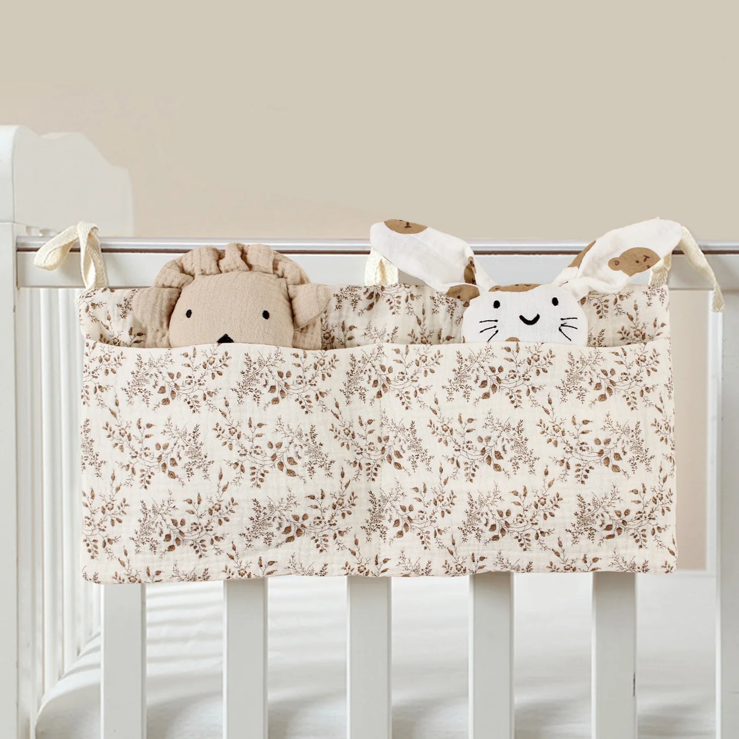 New Cotton Bedside Diaper Bag Cute Baby Disposable Diaper Storage Bag Handbag Boys Girls Baby Crib Bottle Trolley Hanging Bag