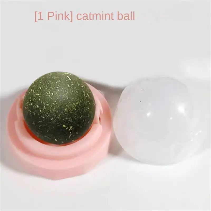 Catnip Balls Cat Mint Toy Grinding Teeth Mint Ball Edible Safety Healthy Snack Rotatable Wall Stick-on Toys for Pet Supplies
