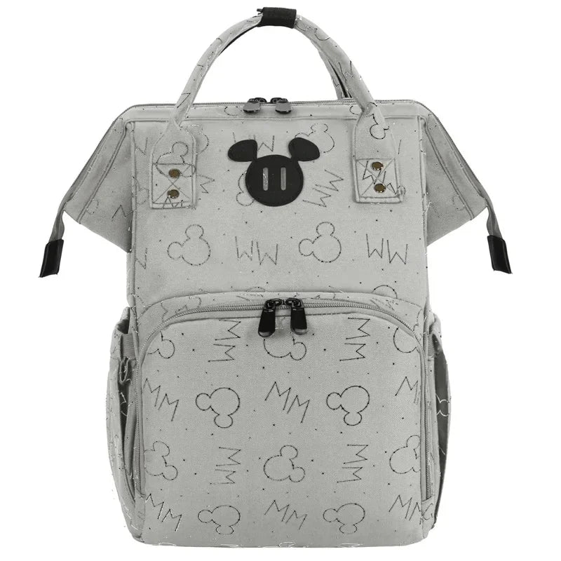 Disney Mickey New Diaper Bag Backpack Cartoon Fashion Pregnant Women's Bag Large Capacity Multifunctional USB Baby Diaper Bag