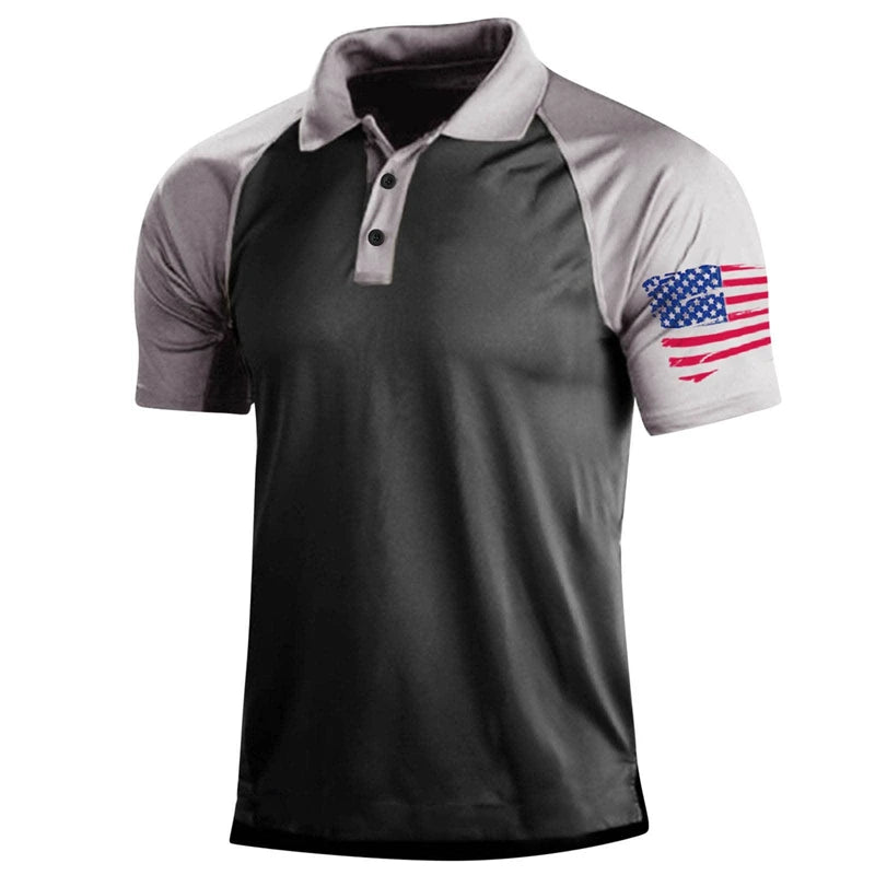 Summer Mens Polo Shirt Causal Fashion Sweatshirt America Flag 3D Printed T Shirt Short Sleeve Homme Vintage Streetwear Loose Top