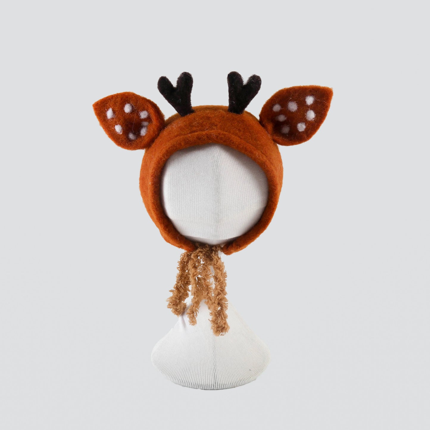 Newborn Wool Felt Deer Bonnet Girl Baby Flower Hat Newborn Photography Props Boy Baby Reindeer Hat Photo Shoot