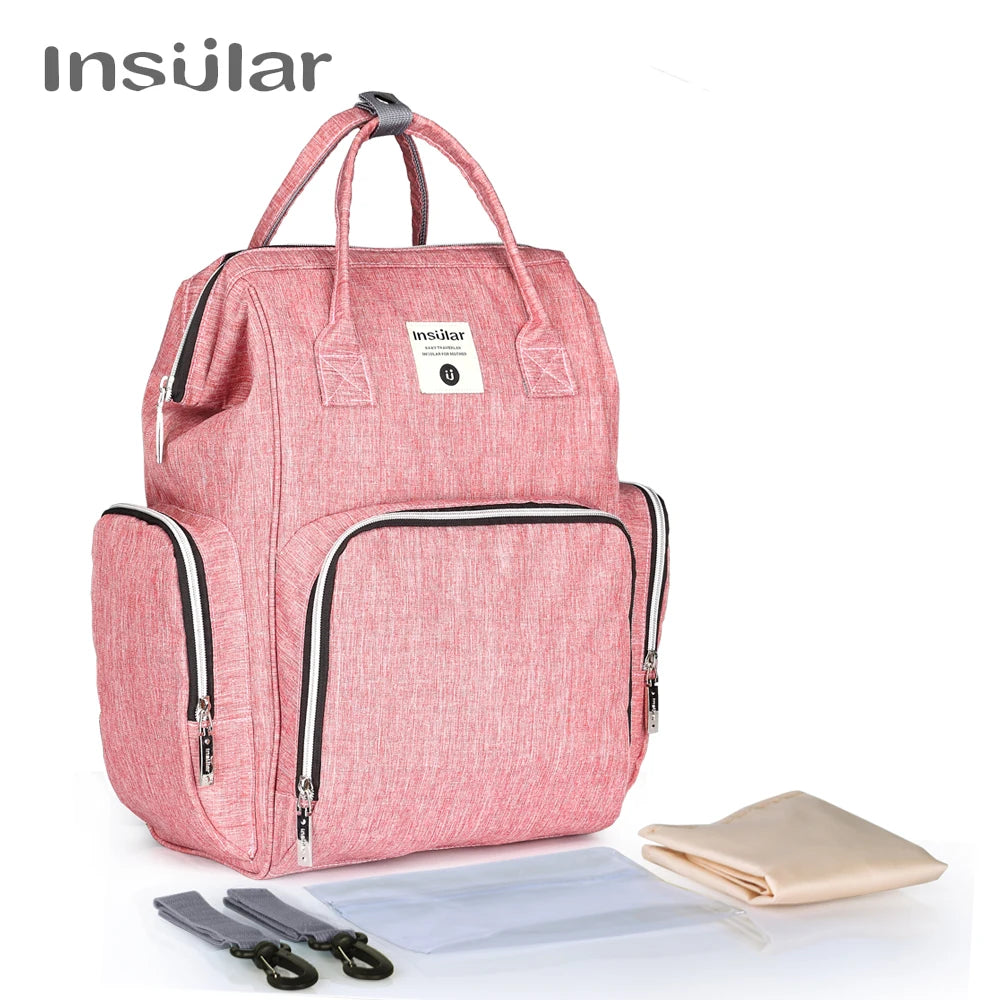 Insular Baby Diaper Backpack Bag Mummy Maternity Nappy Stroller Bag Large Capacity Baby Bag Travel Backpack Designer Nursing Bag