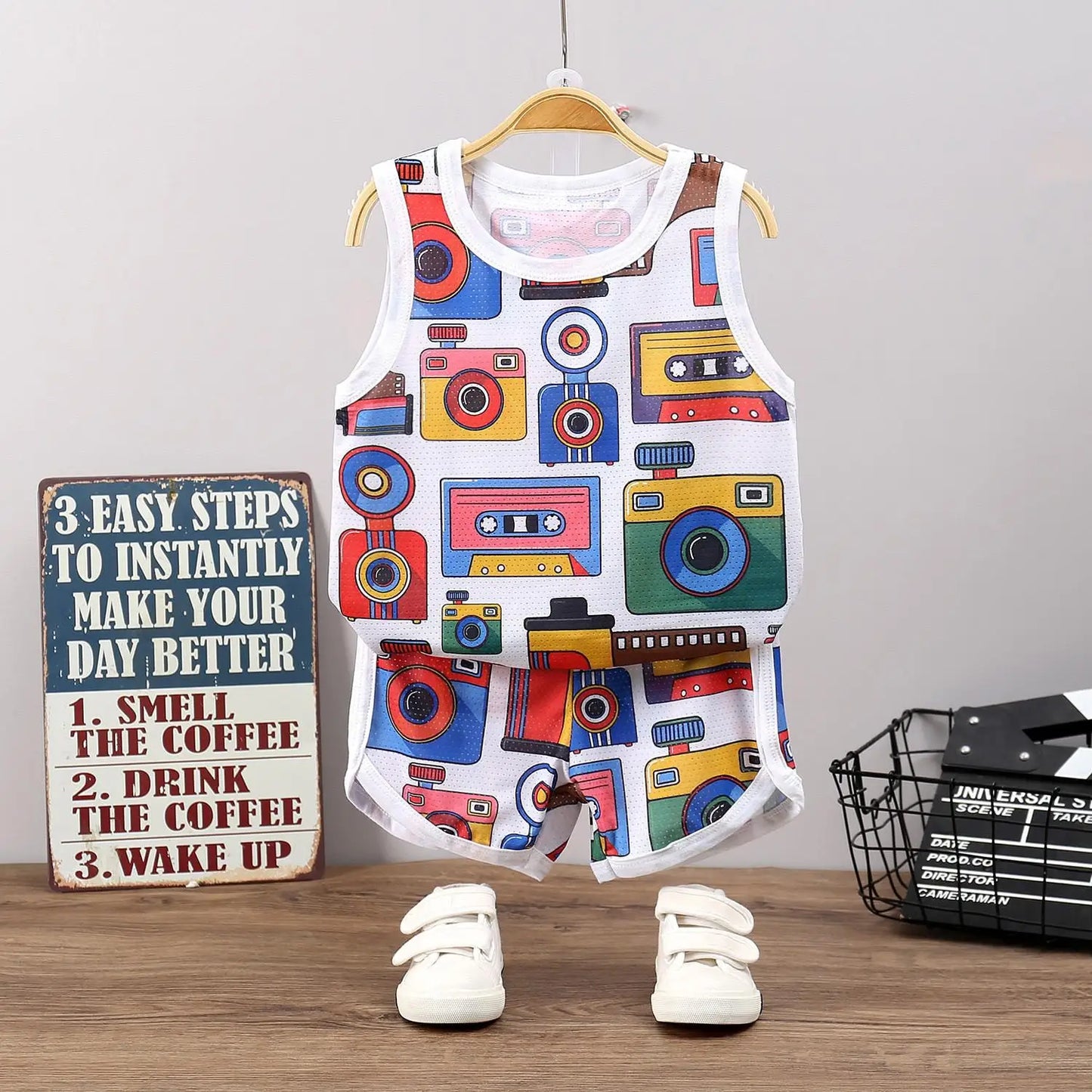 Summer New Boys Baby Sports Infant Clothing Set Kids Cotton Tracksuit Vest Shorts 2pcs Toddler Boy Sleeveless Clothes Suit