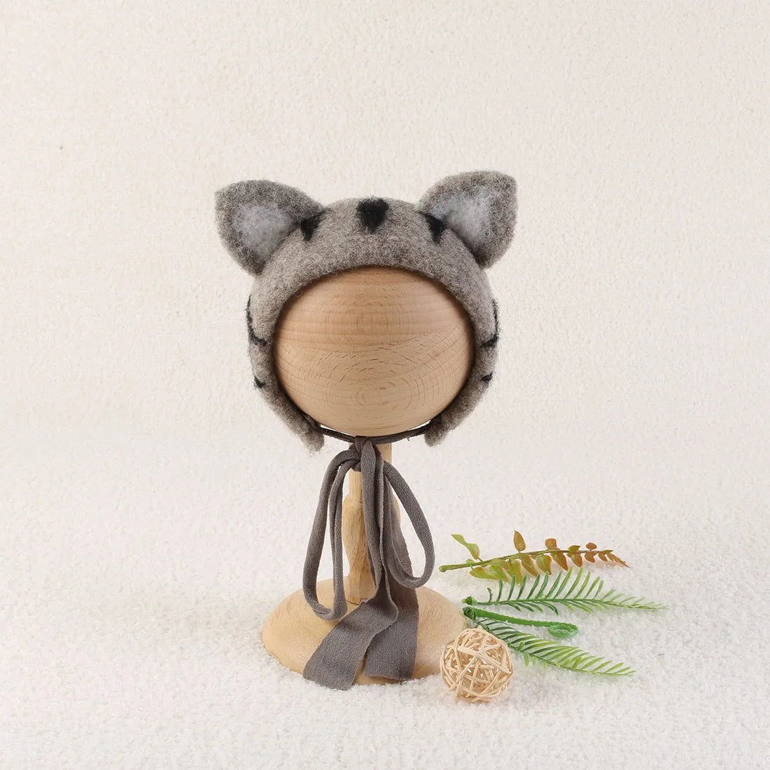 Newborn Wool Felt Deer Bonnet Girl Baby Flower Hat Newborn Photography Props Boy Baby Reindeer Hat Photo Shoot