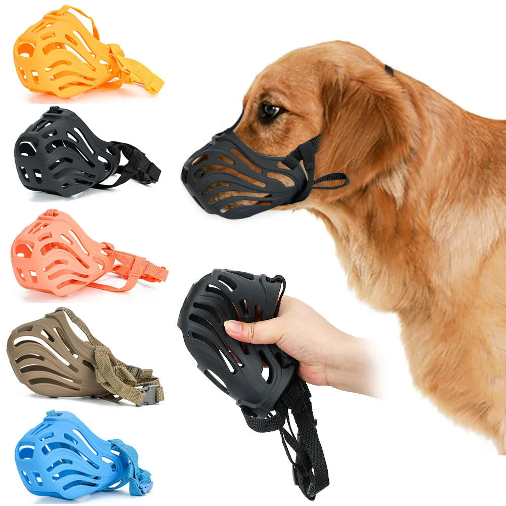 Dog Muzzle Adjustable Mesh Strong Basket Soft Dog Mouth Muzzles Anti-bite Pet Training Accessories Pet Supplies Small&Large Pet