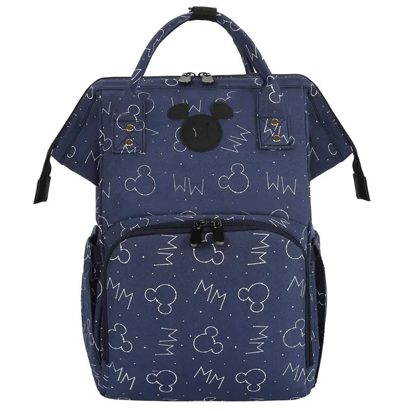 Disney Mickey New Diaper Bag Backpack Cartoon Fashion Pregnant Women's Bag Large Capacity Multifunctional USB Baby Diaper Bag