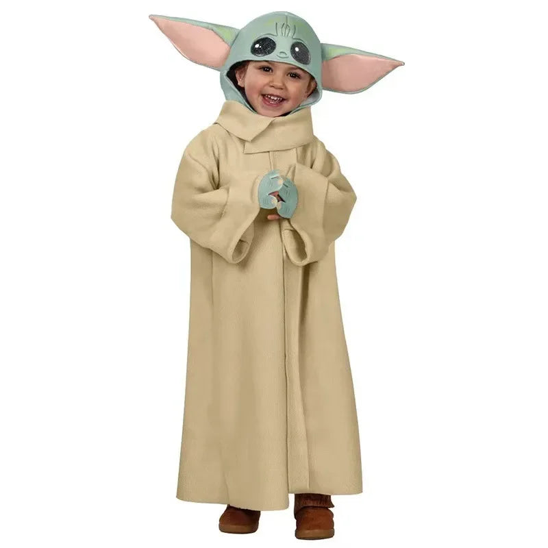Halloween Star Wars Mandalorian Yoda Baby Costume Set Children's Birthday Gift Carnival Party Christmas Cosplay 3-10 Years