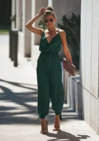 Women's Boho Floral Print Sleeveless Jumpsuit