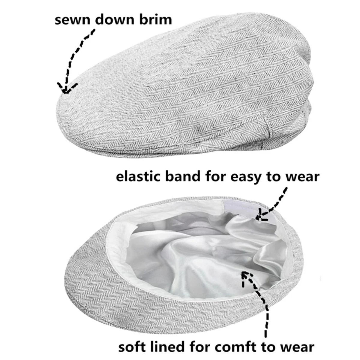 Baby Boys Flat Hat Kids Child Elastic Herringbone Berets Hats Children Newsboy Cap Toddler Vintage Drivers Caps