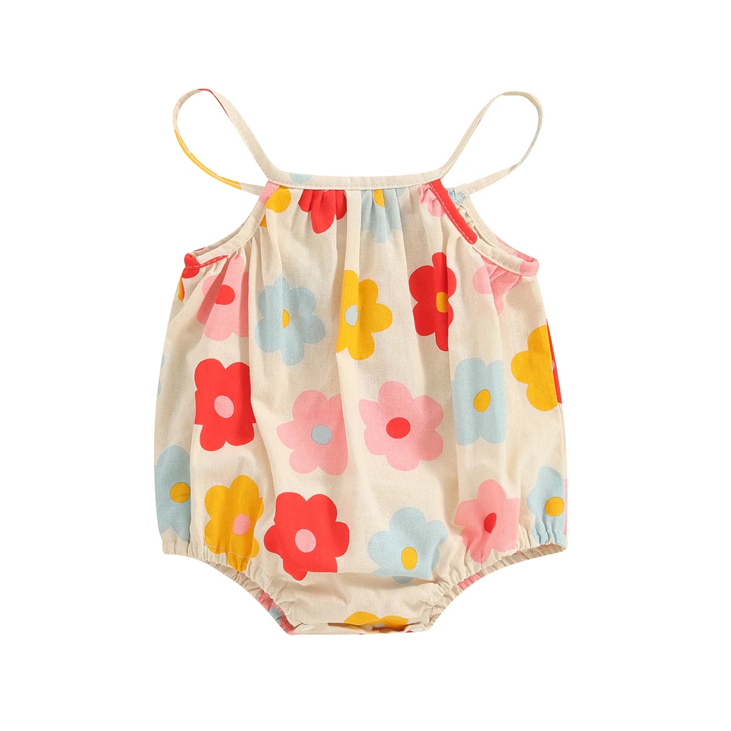 Baby Clothing New Born Girl Sleeveless Romper Summer Floral Print Bandage Jumpsuit for Newborn Toddler Cute Clothes