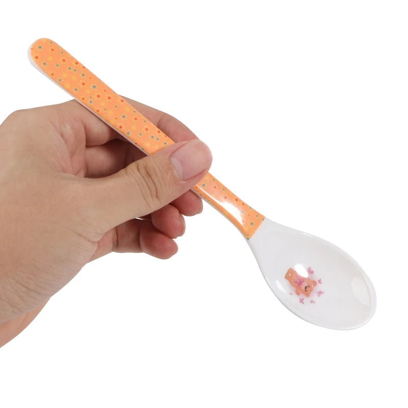 Baby Spoon Straight for Head Feeding Training Cutlery Dishes Tableware Infant Children Kids Safe Feeder Learning Supplie