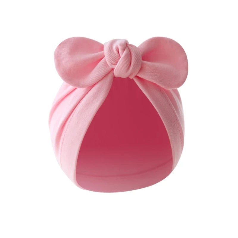 Infant Beanie Hat Baby Turban Hat Big Bow Bone-less Hat Soft Headwear for Babies 0-12M Girl Boys Breathable Hospital Hat