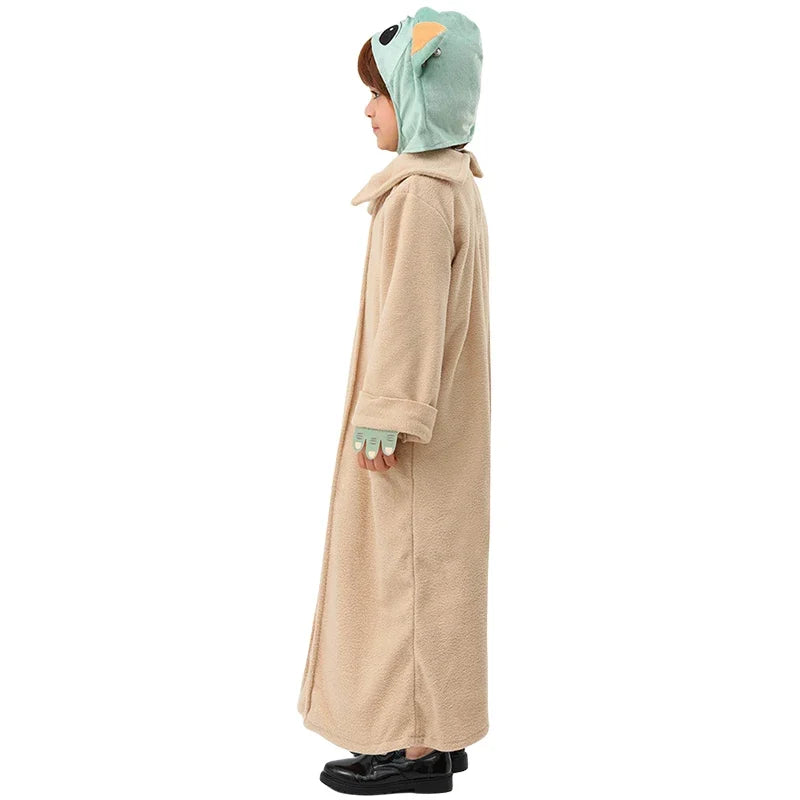 Yoda Costume Kids Star and Wars The Mandalorian Yoda Baby Cosplay Costume Hat Grogu Clothing Children Halloween Birthday Party G