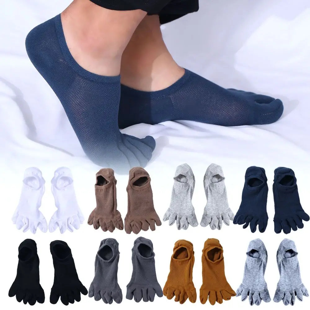 Breathable Sport Clothing Accessories Women Soft Simple Cotton Socks Short Socks Five Toes Socks Men Hosiery