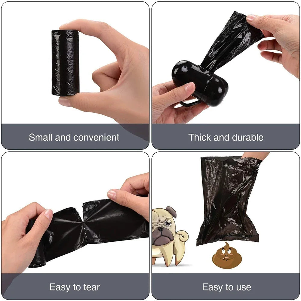1 Roll Pet Poop Bags Disposable Dog Waste Bags Bulk Poop Bag Dispenser Bags with Paw Prints Garbage Bag