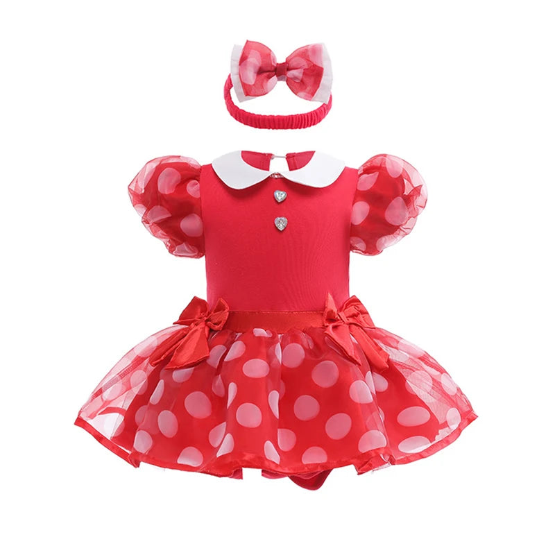 Fancy Fairy Baby Romper Elsa Ariel Belle Rapunzel Princess Costume 1 Year Birthday Tutu Dress Lace Headband Christening Baptism