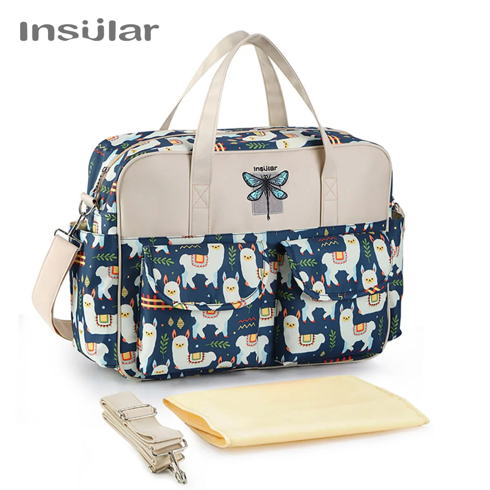 Insular Mummy Large Capacity Diaper Stroller Bag Waterproof Outdoor Travel Diaper Maternity Bag Baby Nappy Travel Changing Bags