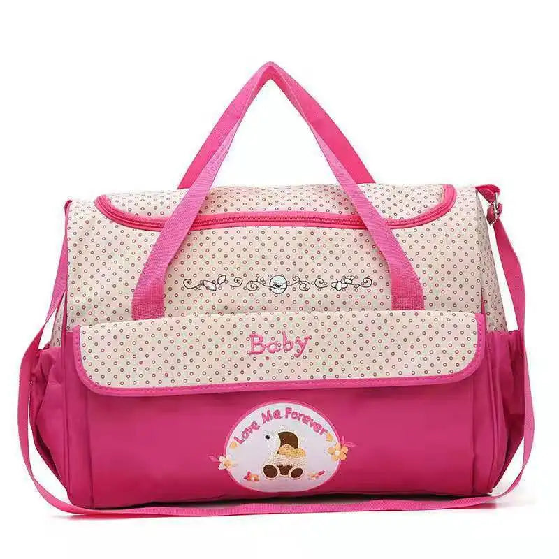 Cartoon Five-Piece Suit Mommy Bag Large-Capacity Wholesale Mom Bag Baby Outing Travel Handheld Crossbody Mother Baby Bag