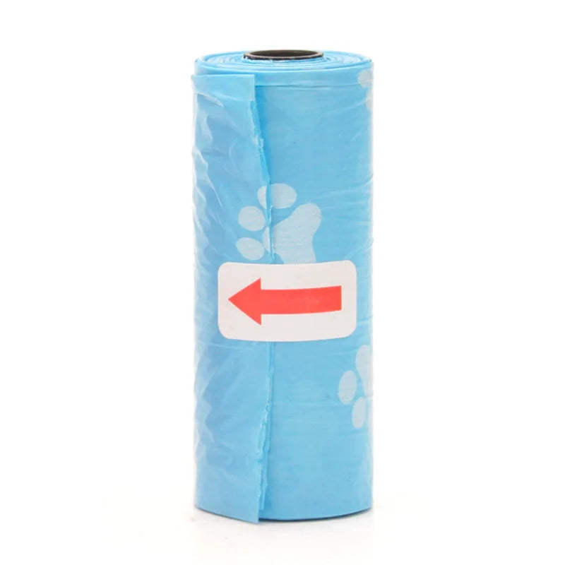 1 Roll Pet Poop Bags Disposable Dog Waste Bags Bulk Poop Bag Dispenser Bags with Paw Prints Garbage Bag