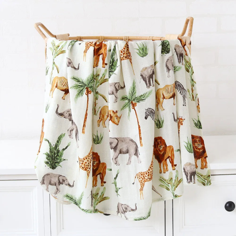 Bamboo Baby Blanket Newborn Swaddle Baby Stuff Mushroom Muslin Blanket Organic Cotton Baby Nursery Infant Receiving Blanket