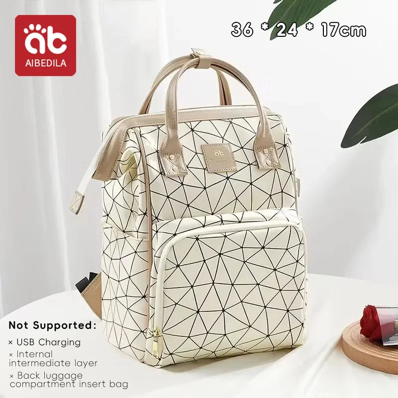 AIBEDILA Mommy Bag Fashionable and High Quality Waterproof Large Capacity Supplies Supplies for Pregnant Women Babies Backpacks