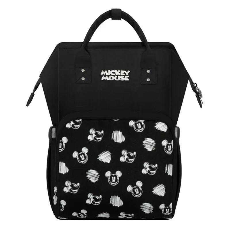 Disney Mickey Minne Diaper Bag Backpack Mummy Care Bag Waterproof Diaper Bags Travel Stroller Bag Baby Storage Bag Free Hooks