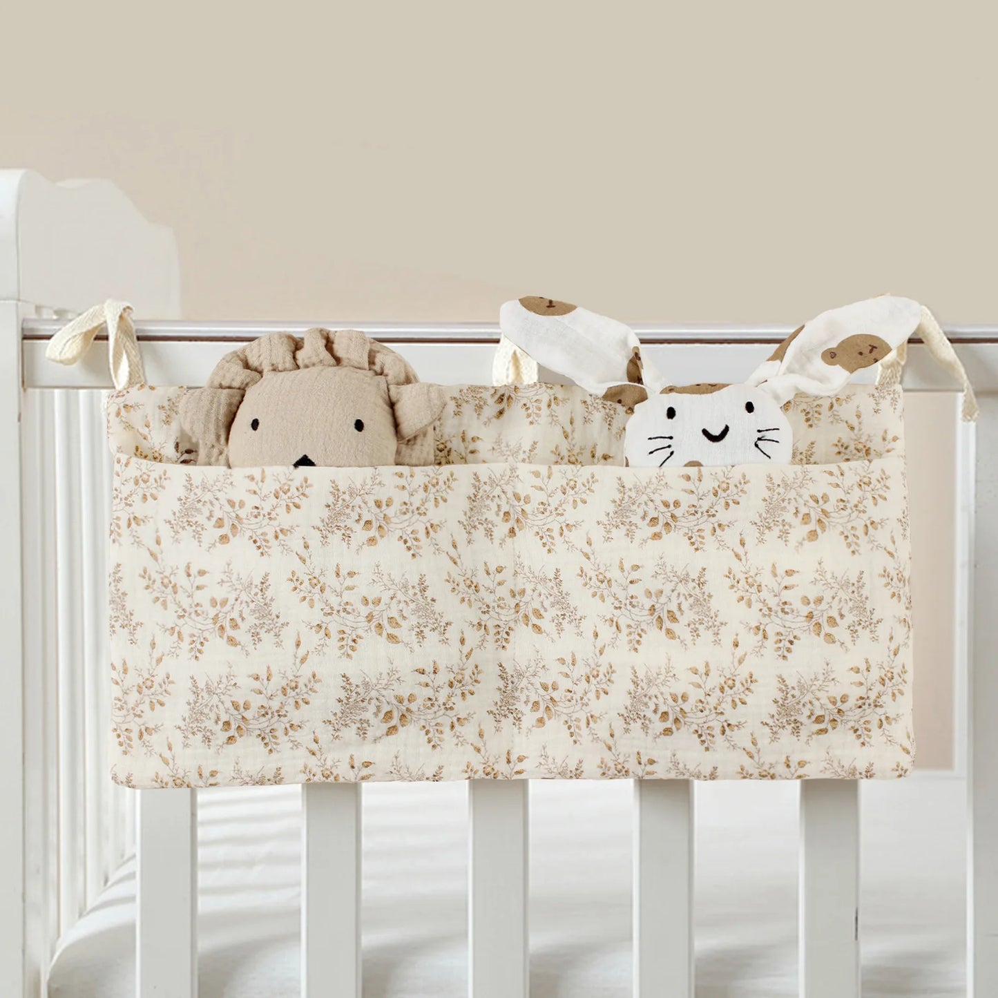 New Cotton Bedside Diaper Bag Cute Baby Disposable Diaper Storage Bag Handbag Boys Girls Baby Crib Bottle Trolley Hanging Bag