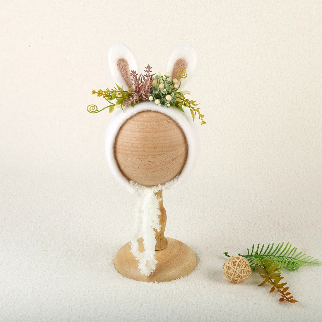 Newborn Wool Felt Deer Bonnet Girl Baby Flower Hat Newborn Photography Props Boy Baby Reindeer Hat Photo Shoot