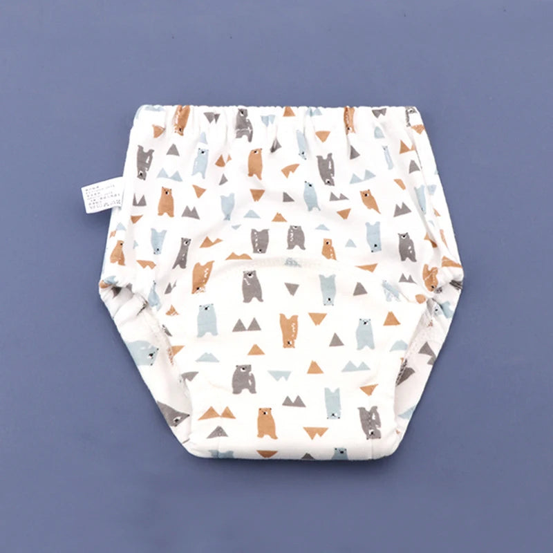 Baby Waterproof Reusable Training Pants 6 Layers Cotton Baby Diaper Cute Infant Shorts Nappies Panties Nappy Changing Underwear