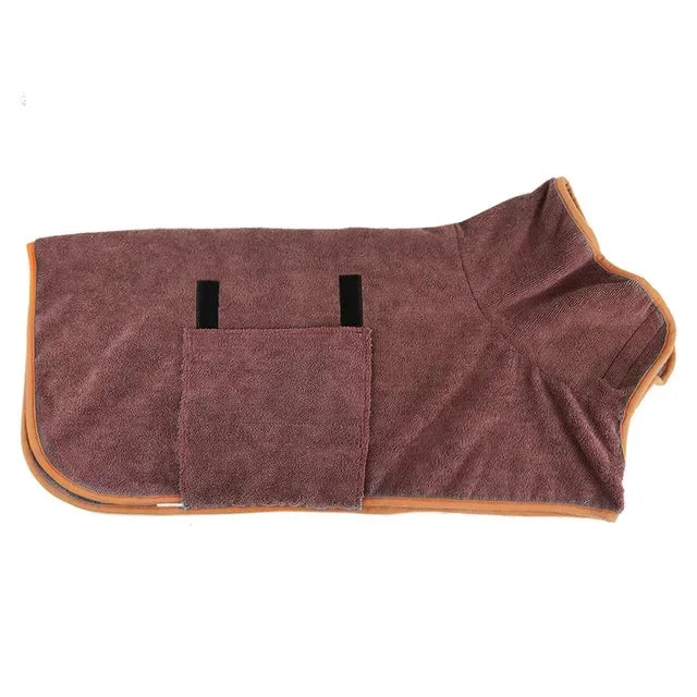 Dog Bathrobe Towel Pet Drying Coat Clothes Adjustable Pet Towel For Large Medium Small Dogs Cat Microfiber Absorbent Beach Towel