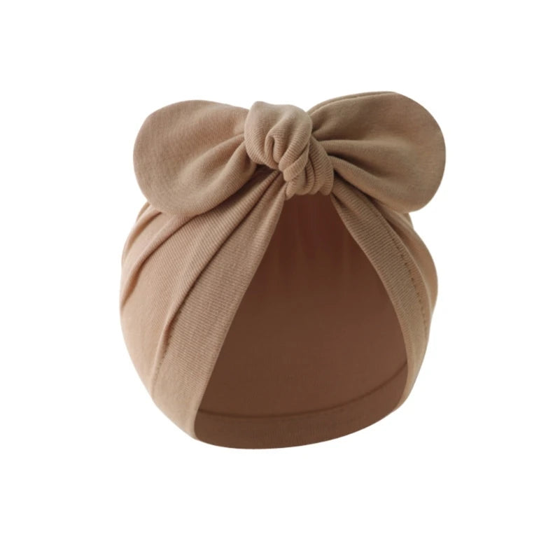 Infant Beanie Hat Baby Turban Hat Big Bow Bone-less Hat Soft Headwear for Babies 0-12M Girl Boys Breathable Hospital Hat