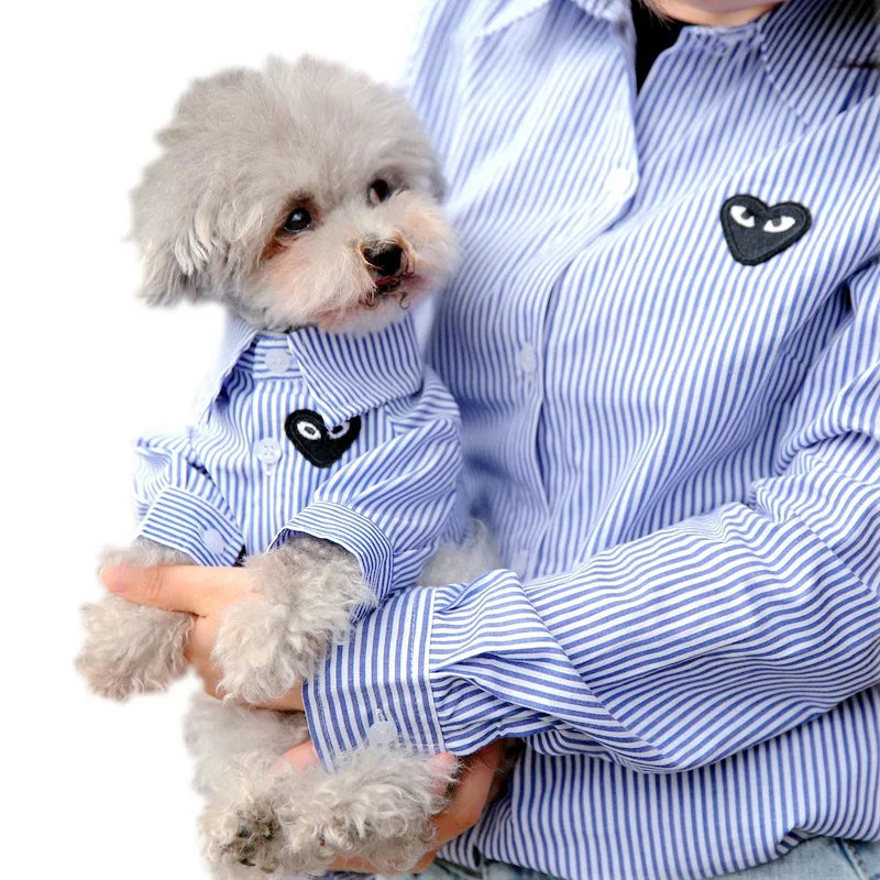Pet and Owner Parent-child clothes Cat Bib bear Teddy Dog Shirts Thin Clothing for Spring and Autumn