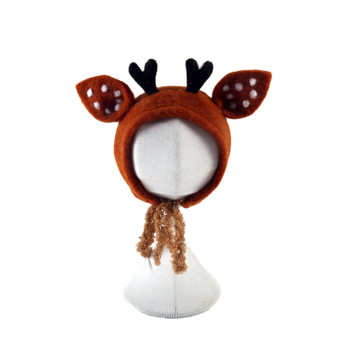 Newborn Wool Felt Deer Bonnet Girl Baby Flower Hat Newborn Photography Props Boy Baby Reindeer Hat Photo Shoot