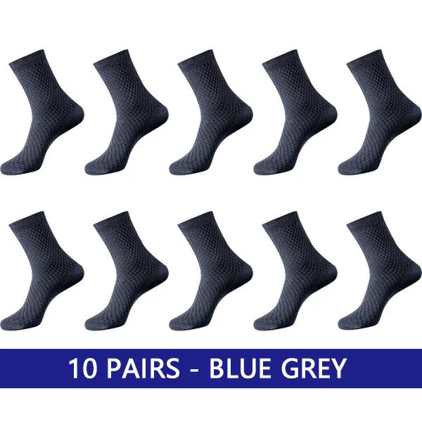 ZTOET Brand Men's Bamboo Fiber Socks New Black Business Breathable Deodorant Compression Socks Men Long Socks Big Size EU38-48