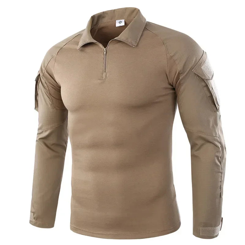 Combat Uniform Shirt Camouflage US Asian Size S-3XL Cargo Sport Tops Airsoft Paintball Tactical T-Shirts Hiking