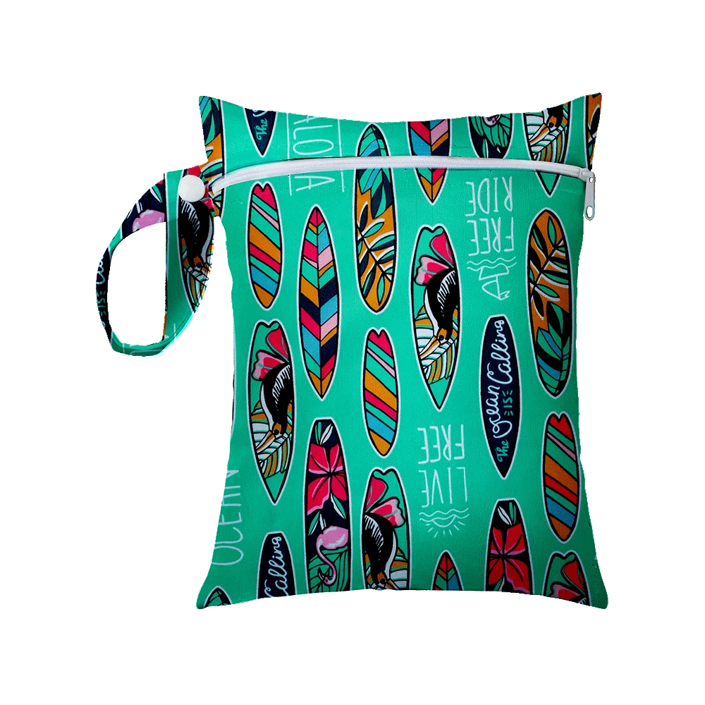 1Pcs 25x20cm Diaper Bag Baby Nappy Bag Wet Bags Waterproof Reusable Wet Bag Printed Pocket Nappy Bags PUL Travel Wet Dry Bags