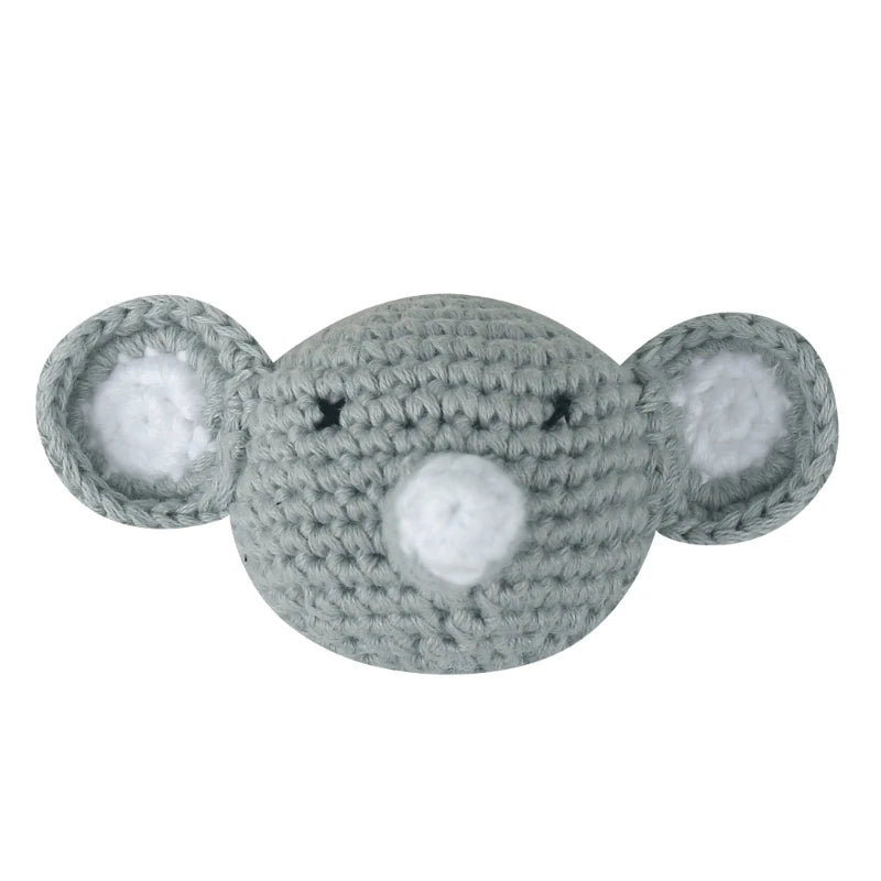 Handmade Crochet Bear Animal elephant Head Knitting Beads DIY Baby Pacifier Chain Chewable Accessories Newborn Teether Toy