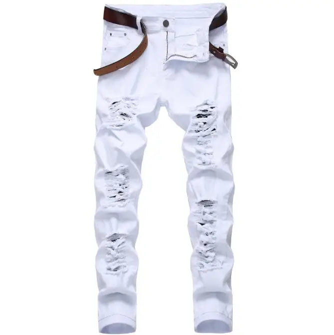 Plus Size Men's Jeans 3D Digital Print Stretch Denim Pants Blue Black White Trousers Men Fashion Slacks 28-34 36 38 40 42