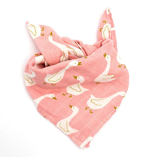 Cotton Baby Swaddle Newborn Muslin Swaddle Blanket for Girls & Boys Soft Baby Bath Towel Cute Infants Baby Bibs