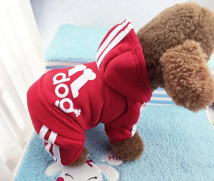 Winter Warm Pet Dog Clothes Soft Cotton Four-legs Hoodies Outfit For Small Dogs Chihuahua Pug Sweater Clothing Puppy Coat Jacket