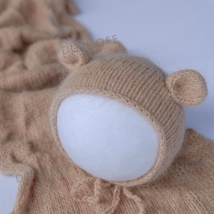 Newborn Photography Props Handmade Dolls Knitted Rabbit Bear Baby Photography Studio Accessoires