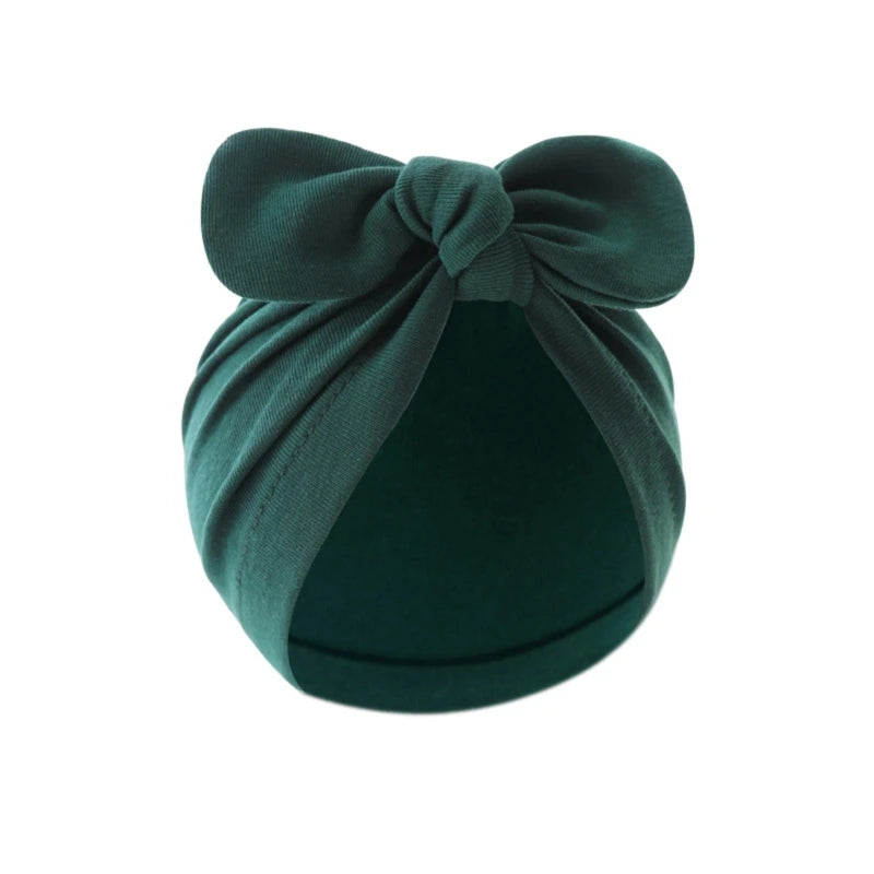 Infant Beanie Hat Baby Turban Hat Big Bow Bone-less Hat Soft Headwear for Babies 0-12M Girl Boys Breathable Hospital Hat
