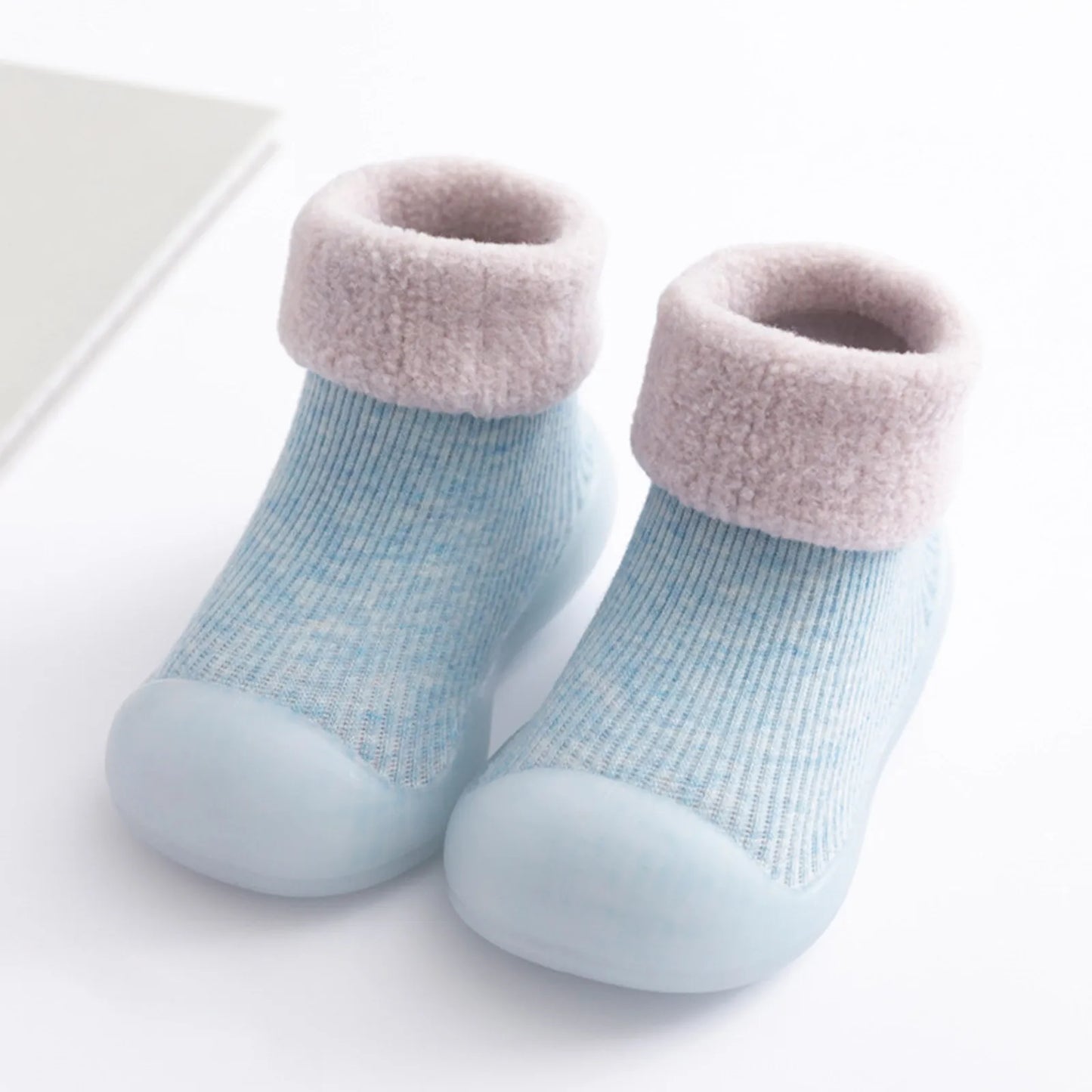 New Thickened Kids Socks Shoes Toddler Baby Boys Girls Socks Solid Knit Soft Sole Rubber Indoor Shoes Floor Footwear Shoes Boots
