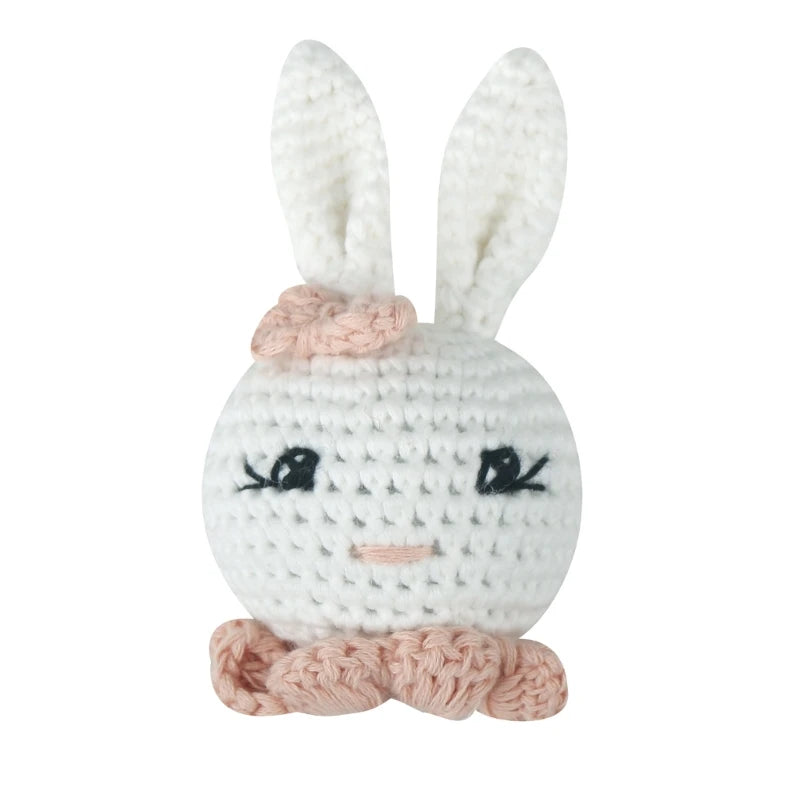 Handmade Crochet Bear Animal elephant Head Knitting Beads DIY Baby Pacifier Chain Chewable Accessories Newborn Teether Toy