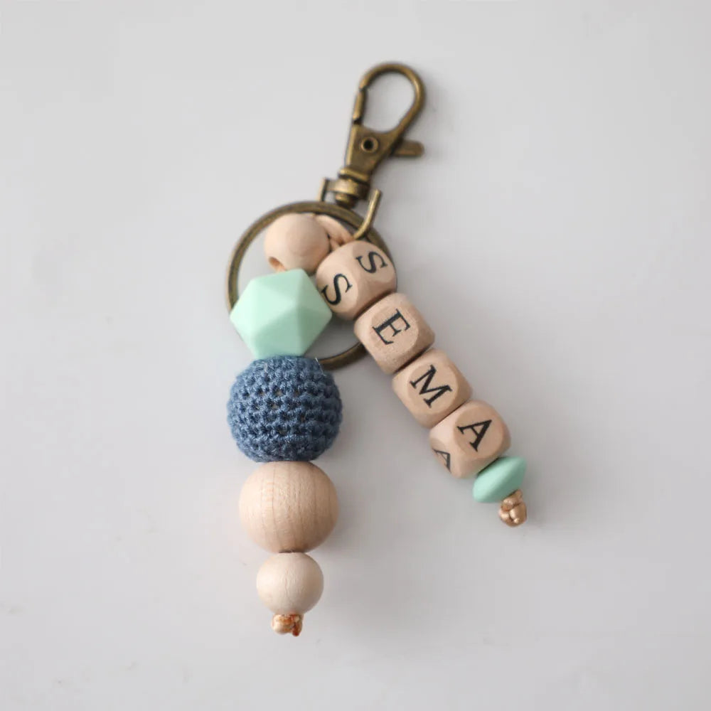 1pc Personalized Name Baby Pacifier Clips Chain Sunflower Wood Pacifier Clips Safe Teething Chain Soother Chew Toy Dummy Clips