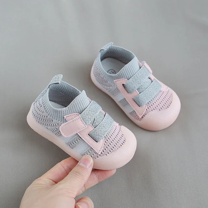 Baby Sports Shoes Mesh Breathable Boy Girls Walking Soft Soles Anti-skid Baby Shoes Boy Children's Casual Sports Shoes